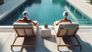 Setting by Their New Pool